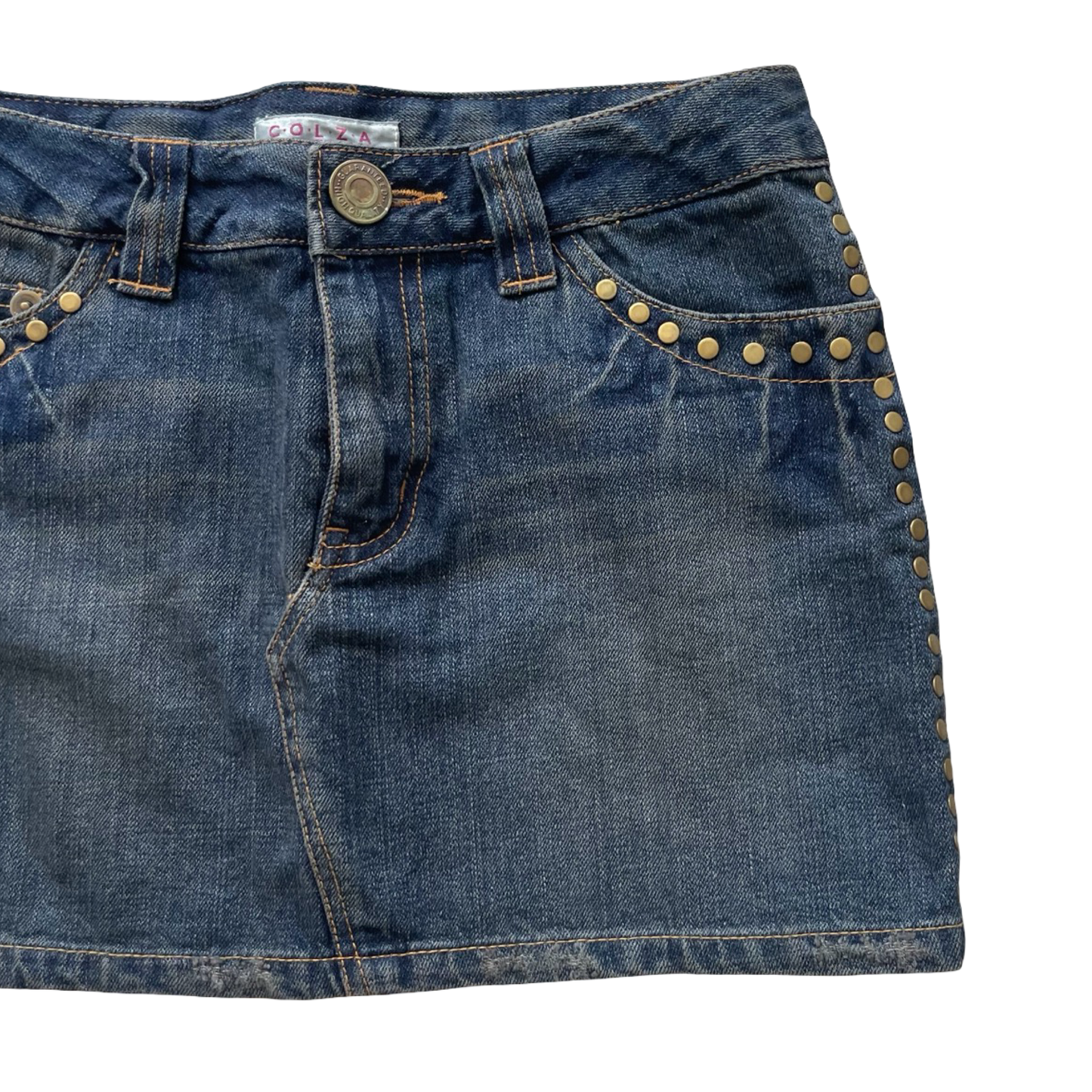 Studded Denim Mini Skirt