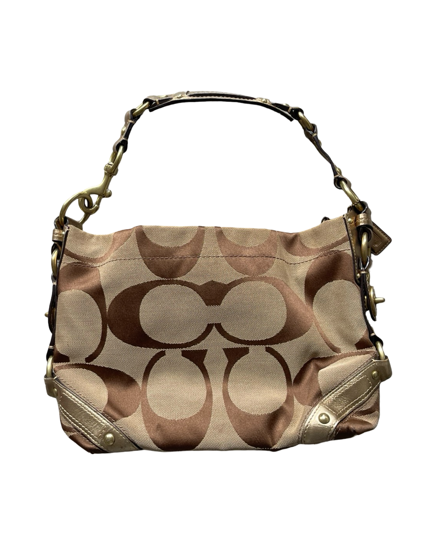 Coach Monogram Gold Shoulder Bag