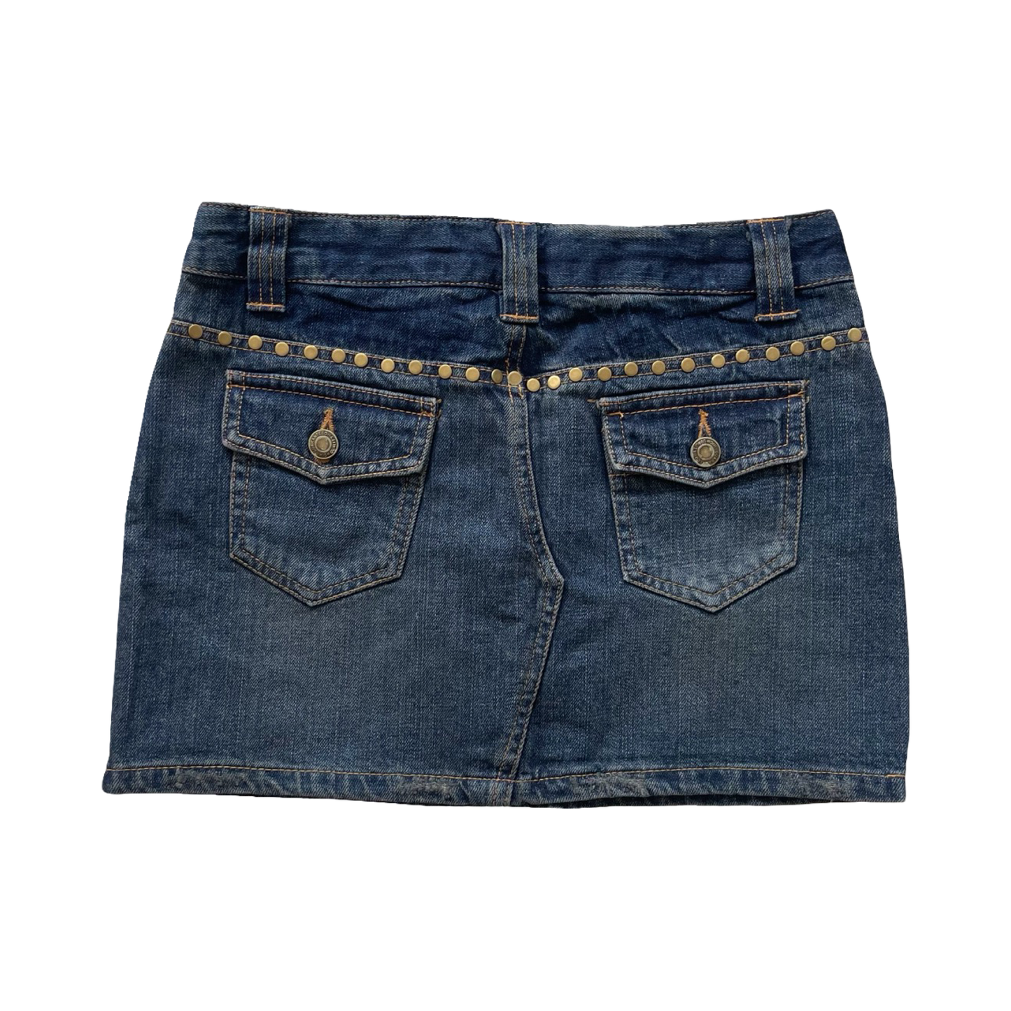 Studded Denim Mini Skirt