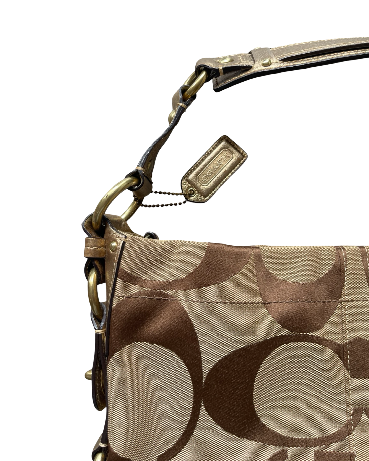 Coach Monogram Gold Shoulder Bag