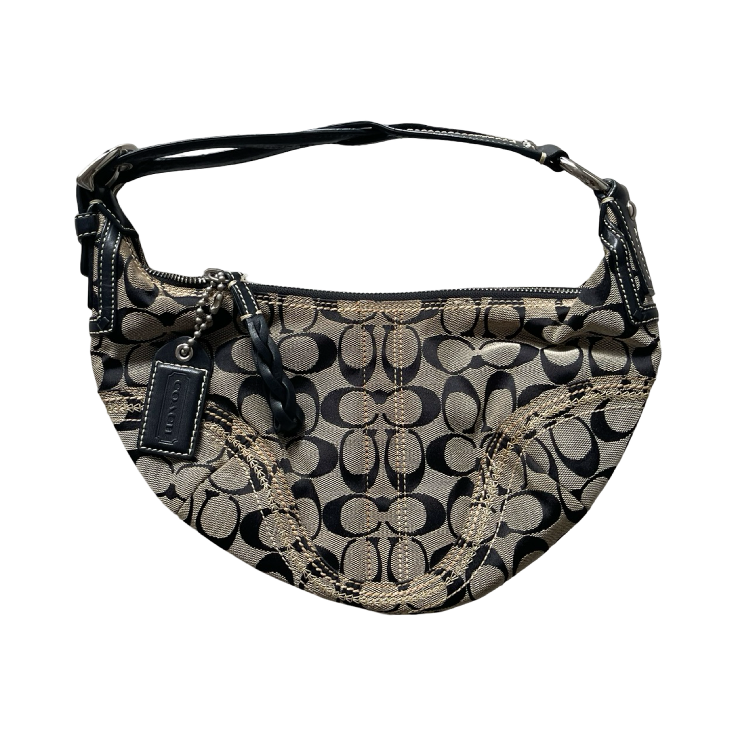 Coach Monogram Braided Strap Shoulder Bag