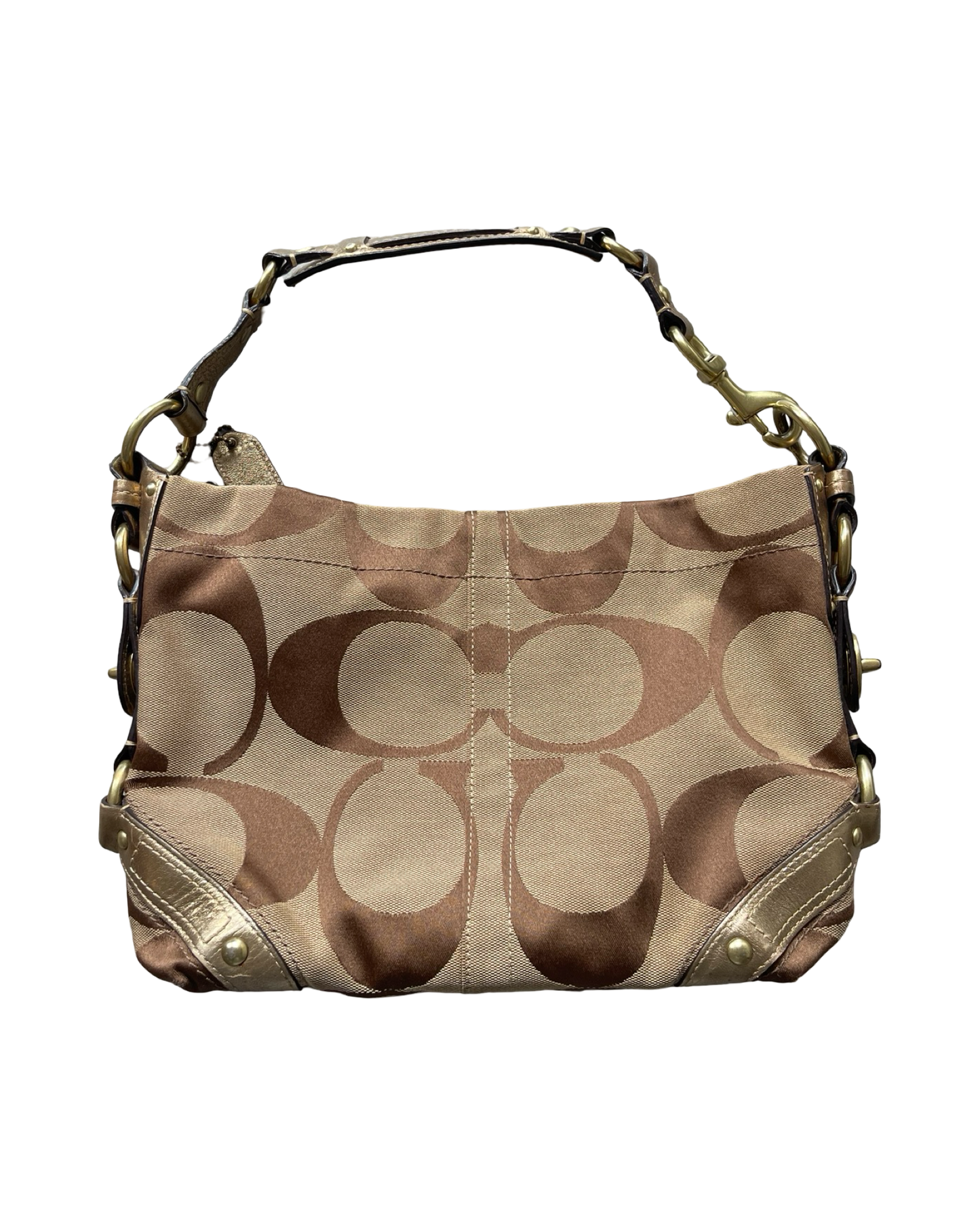 Coach Monogram Gold Shoulder Bag