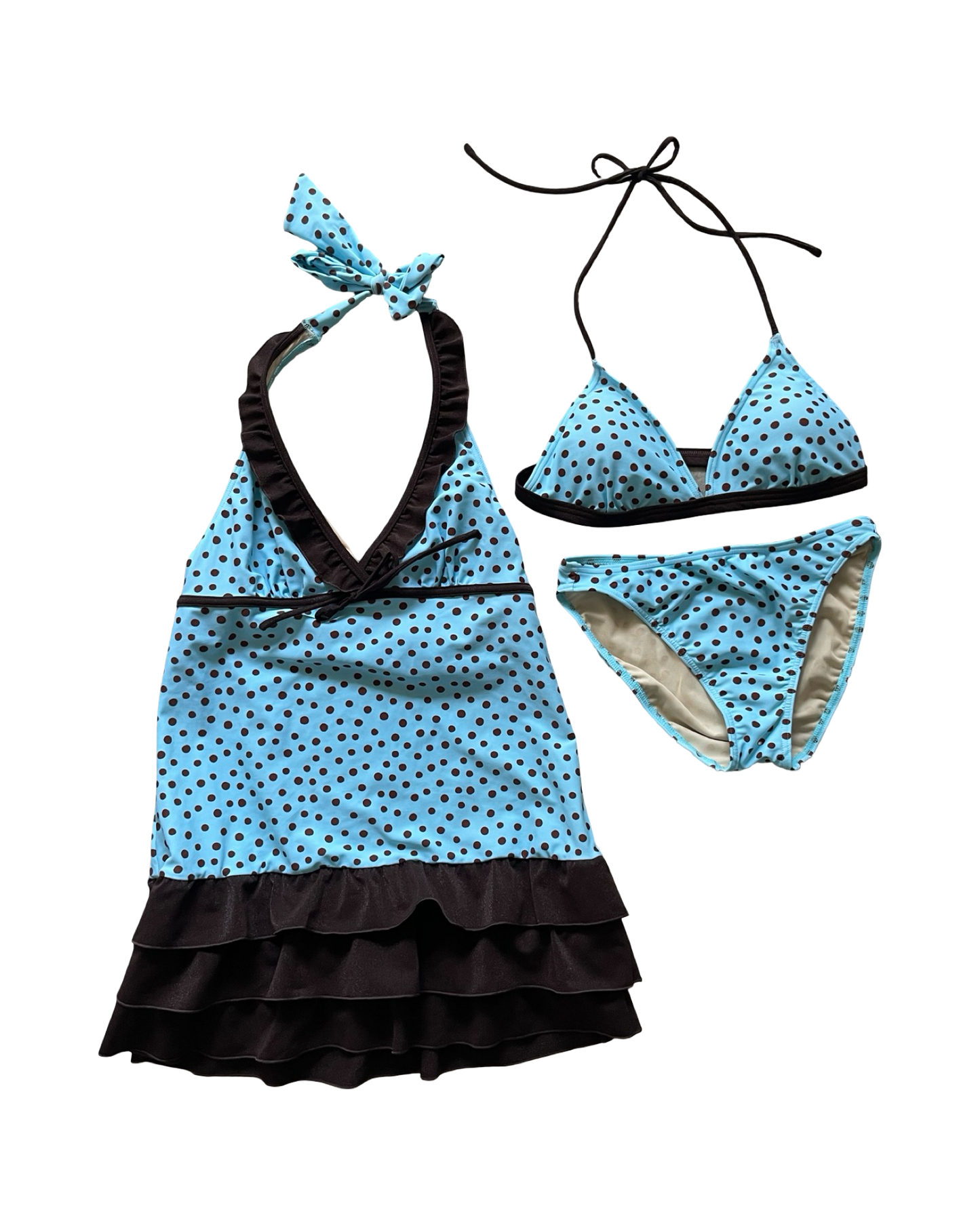 Polka Dot 3 Piece Dress Swim Set