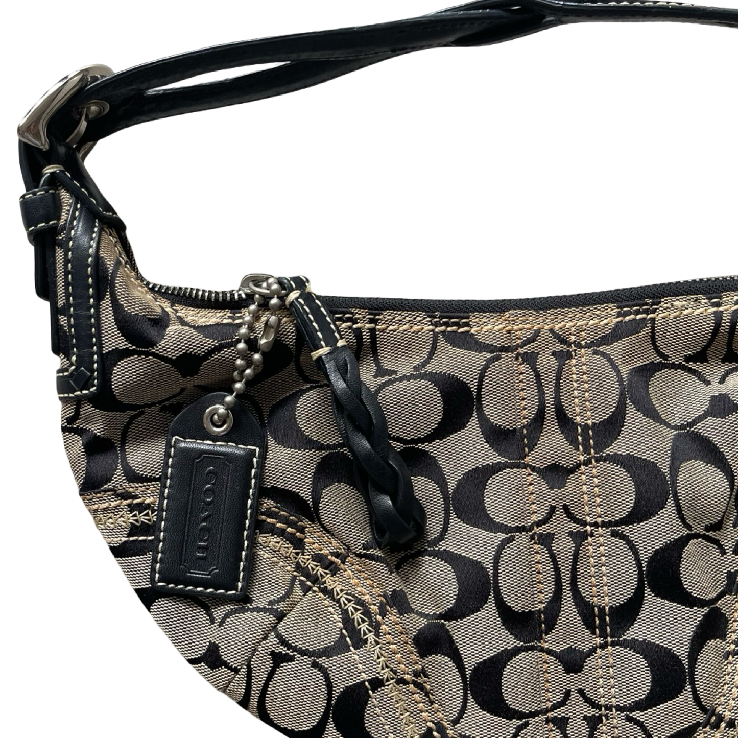 Coach Monogram Braided Strap Shoulder Bag