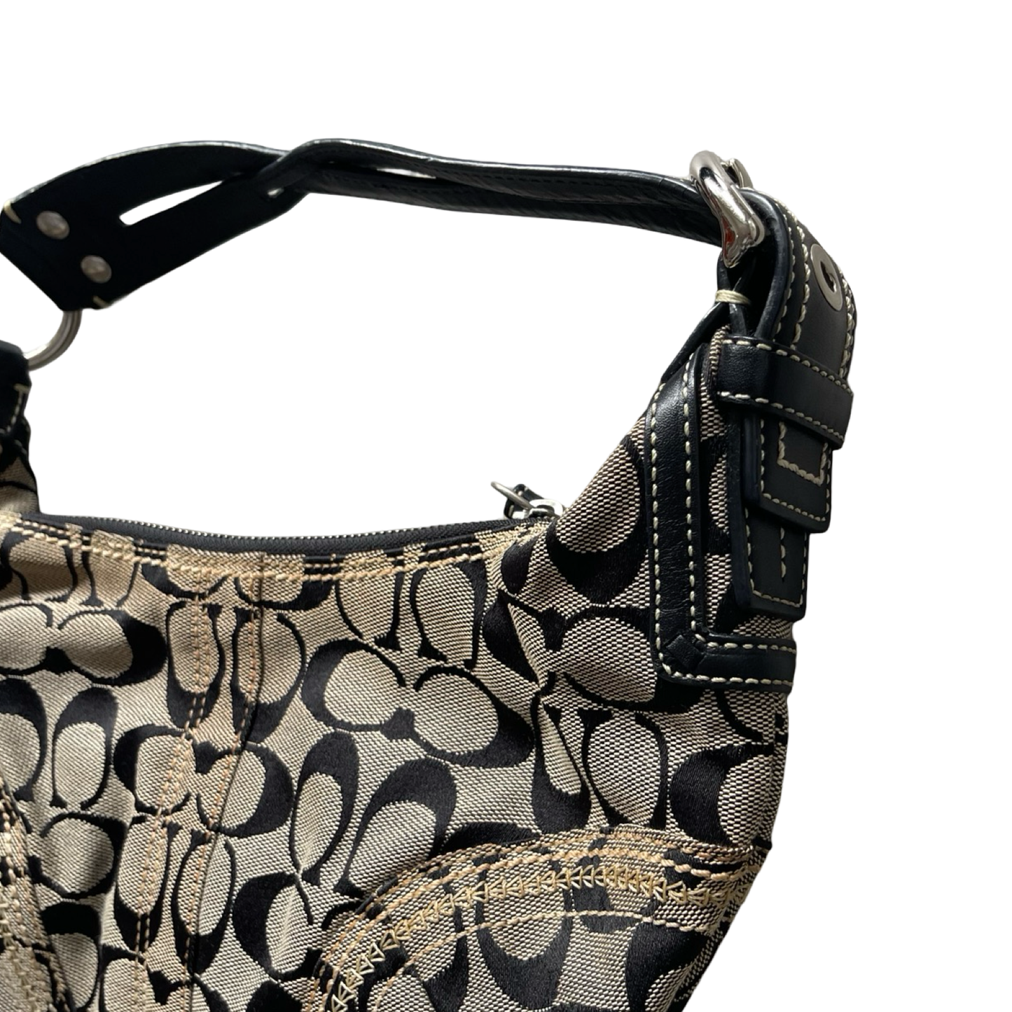 Coach Monogram Braided Strap Shoulder Bag