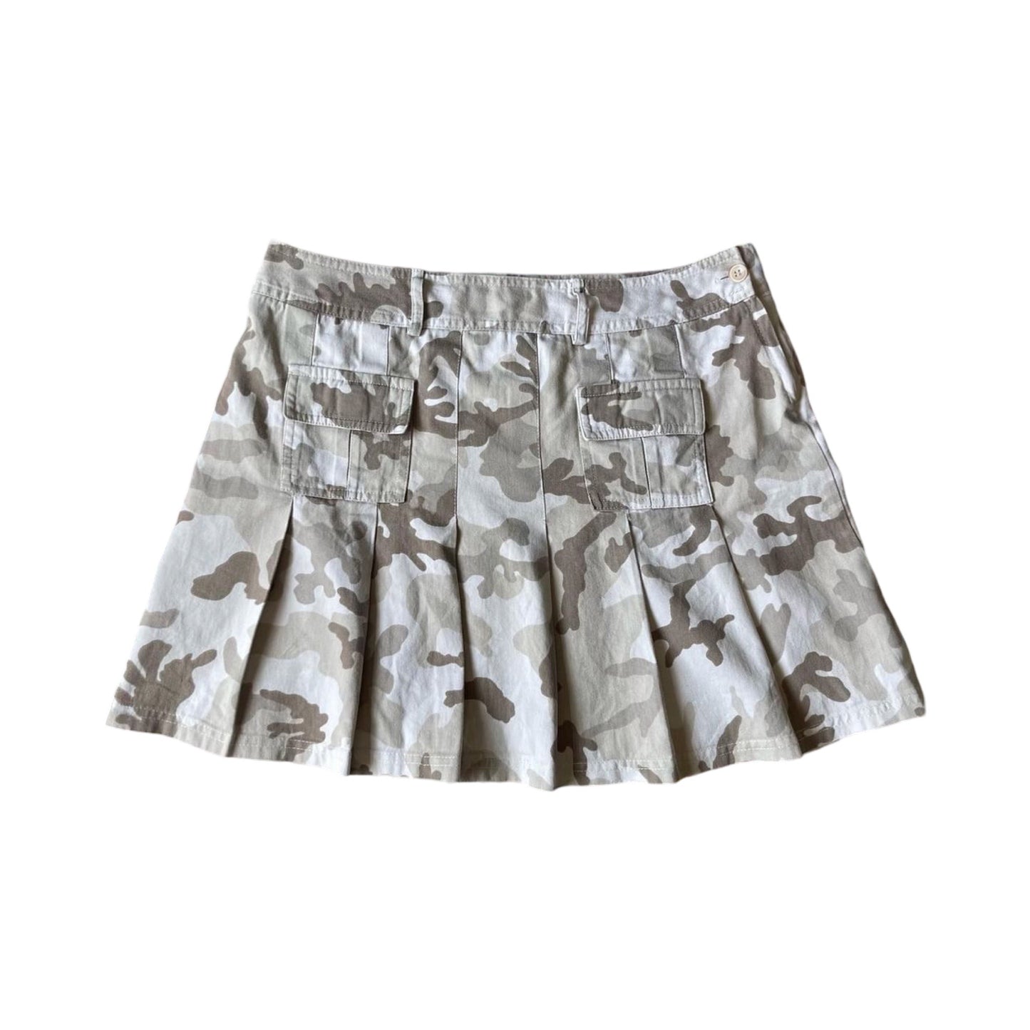 camo pleated mini skirt