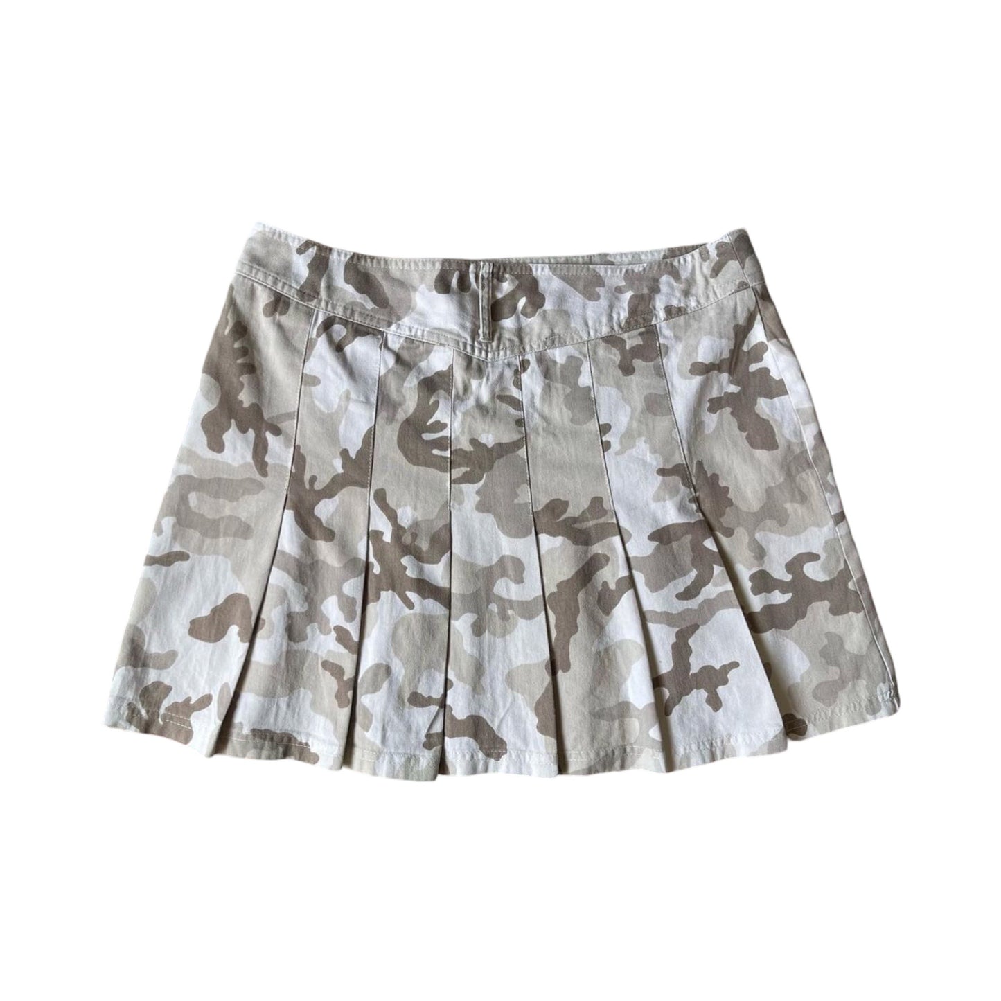 camo pleated mini skirt