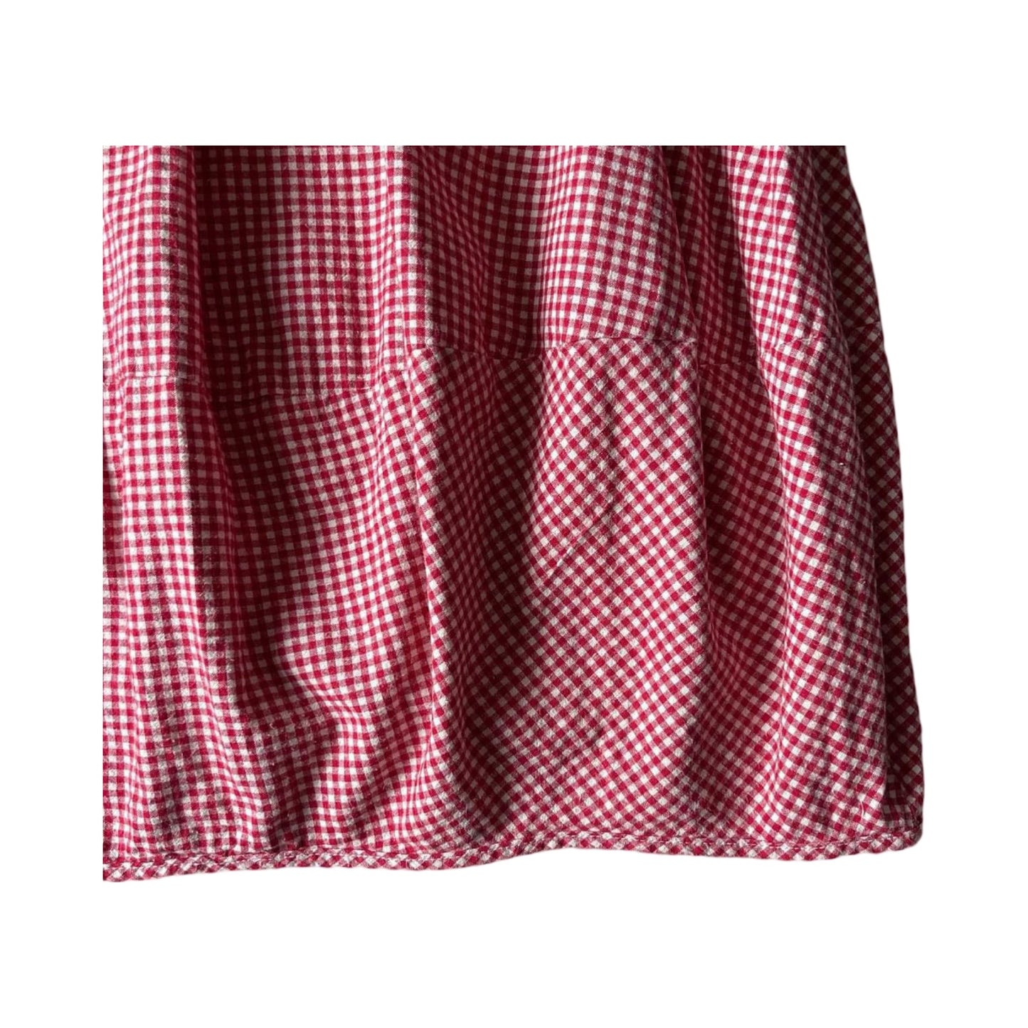 gingham midi skirt with bubble hem