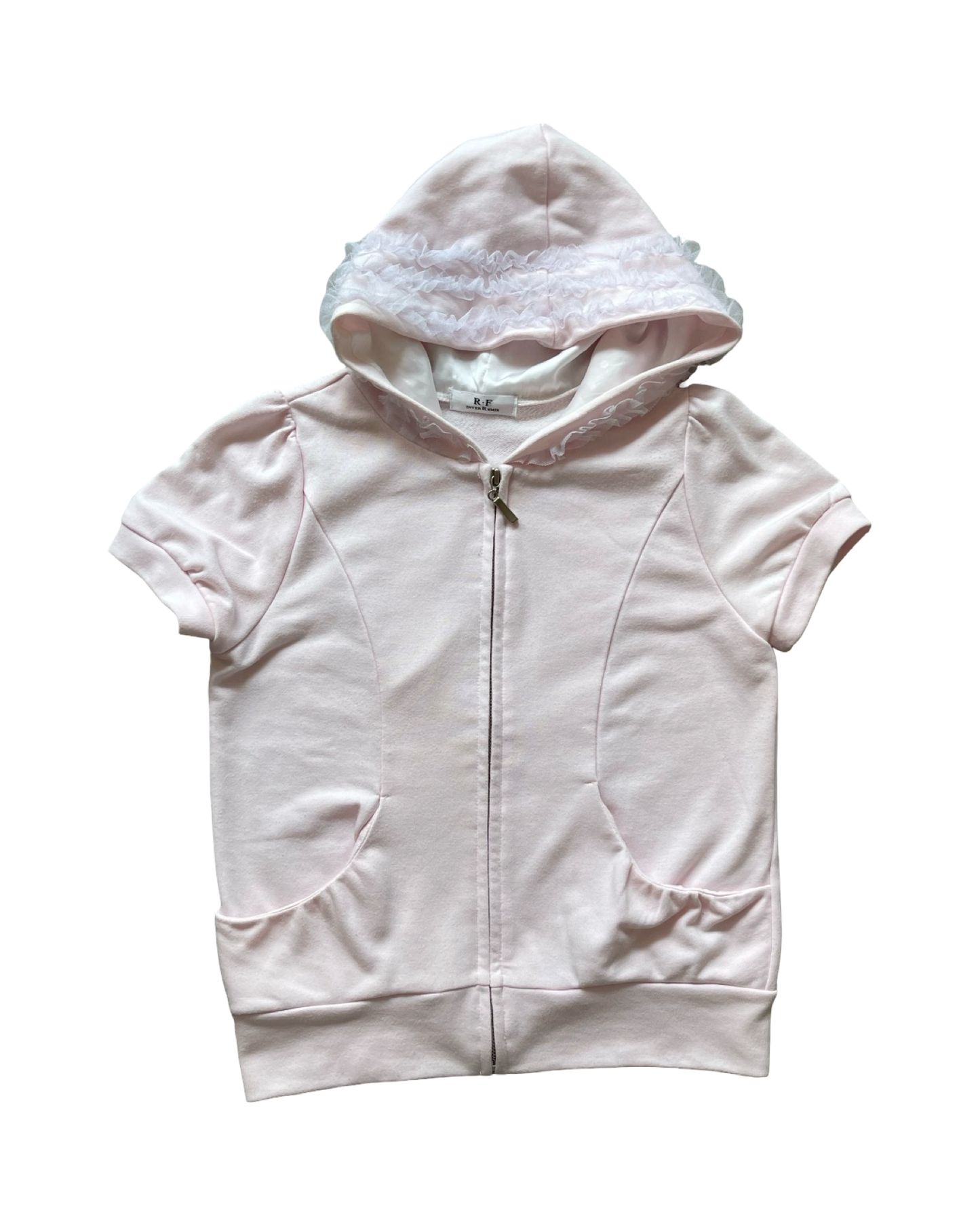 Ruffle Short Sleeve Hoodie