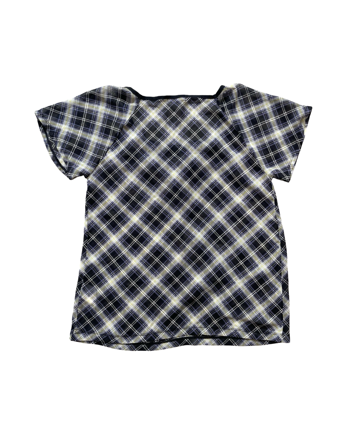 Sheer Checked Babydoll Top