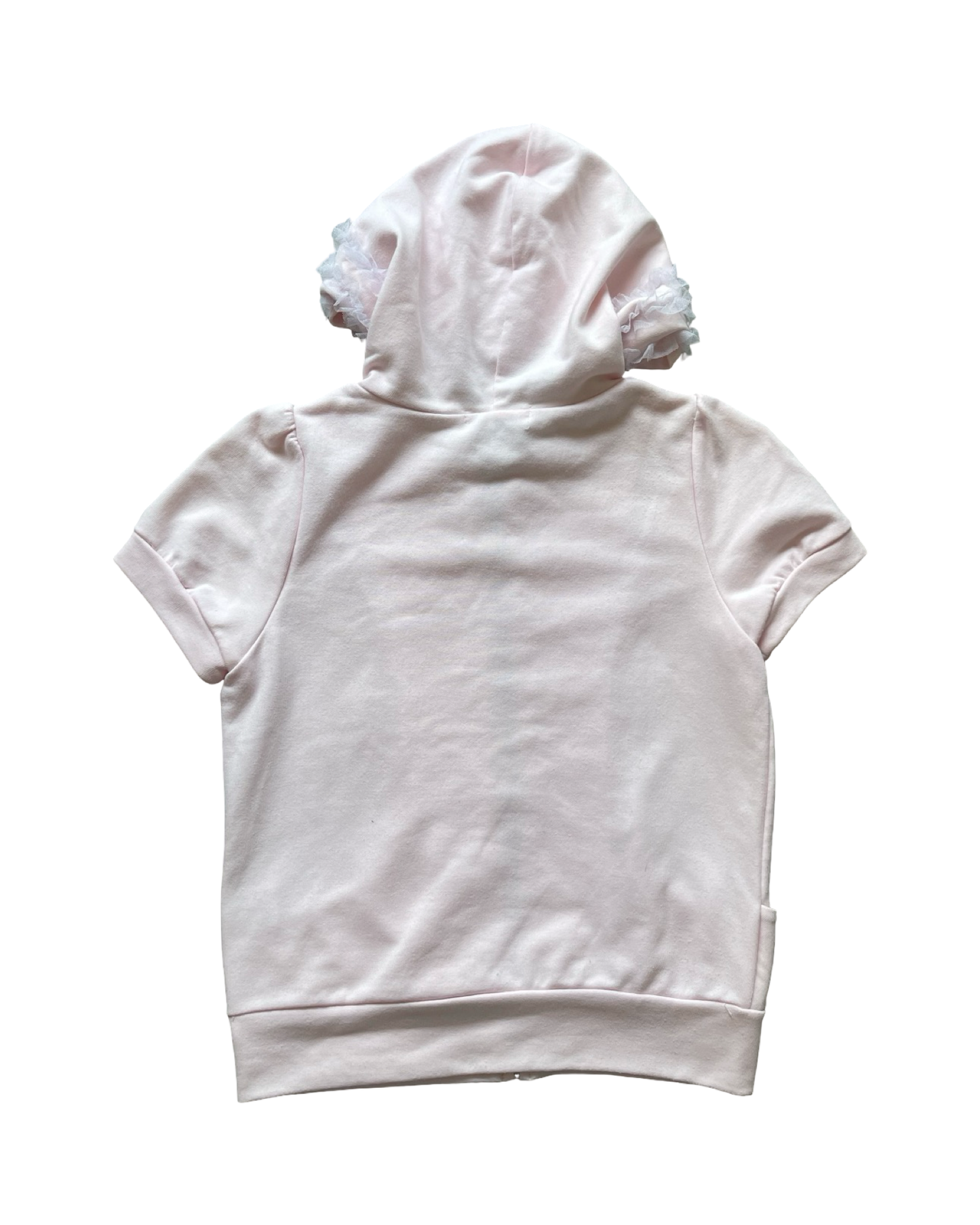 Ruffle Short Sleeve Hoodie