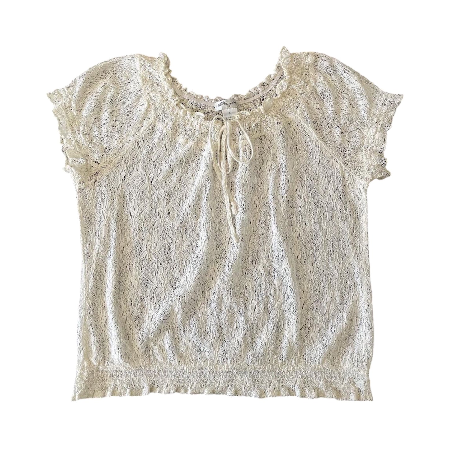 lace ruffle peasant blouse