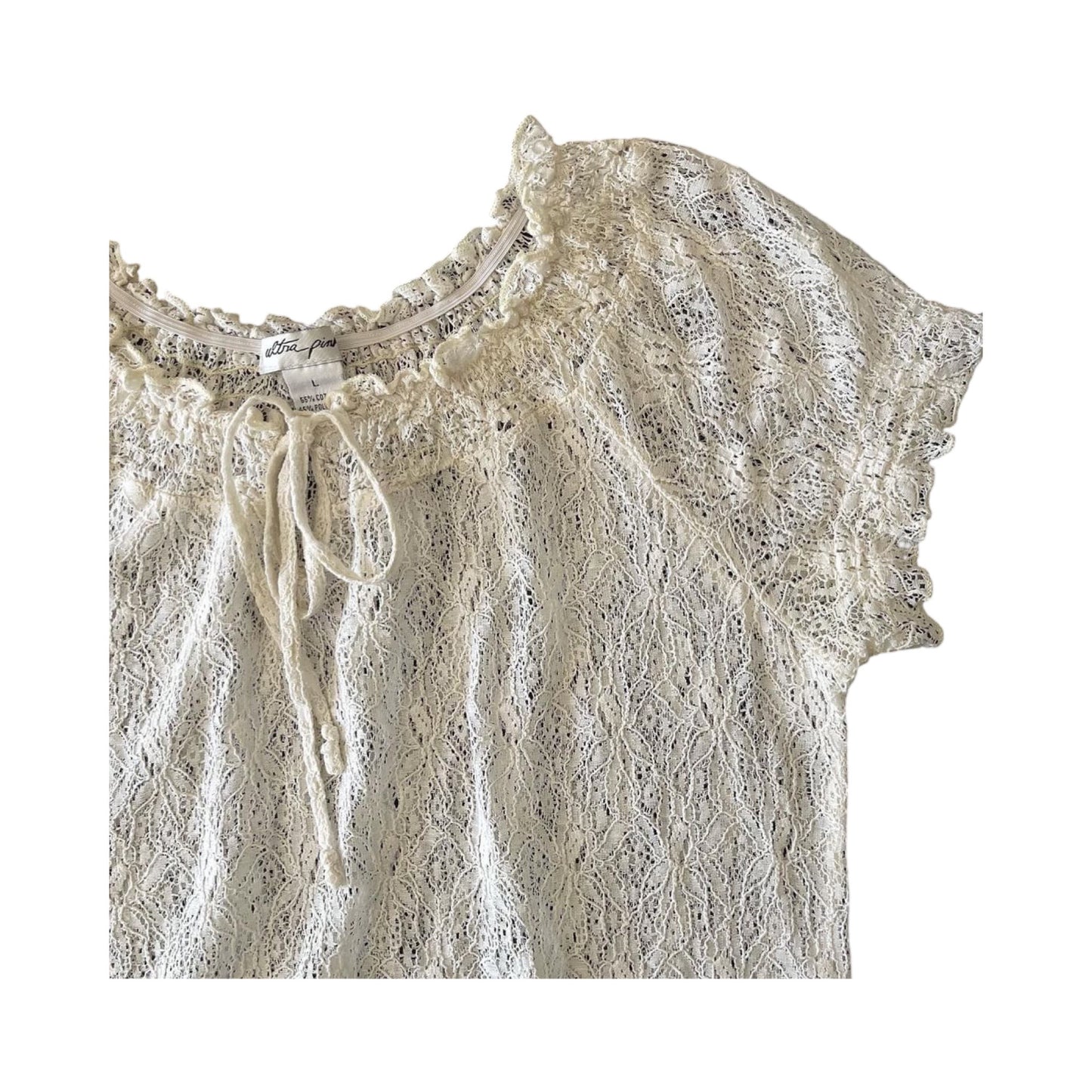 lace ruffle peasant blouse