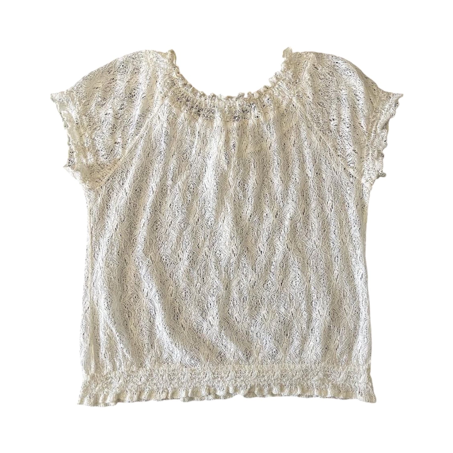 lace ruffle peasant blouse