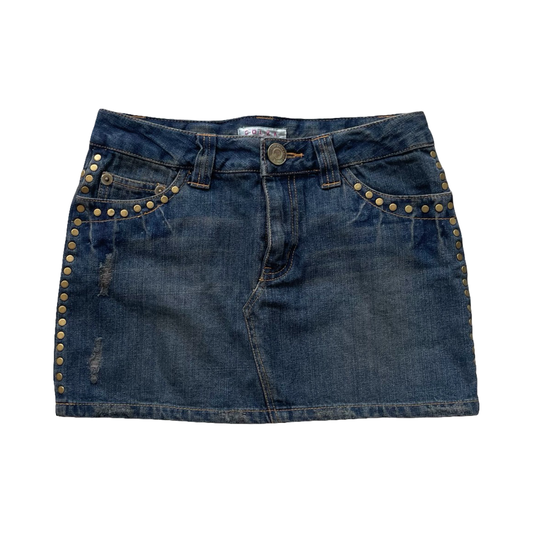 Studded Denim Mini Skirt