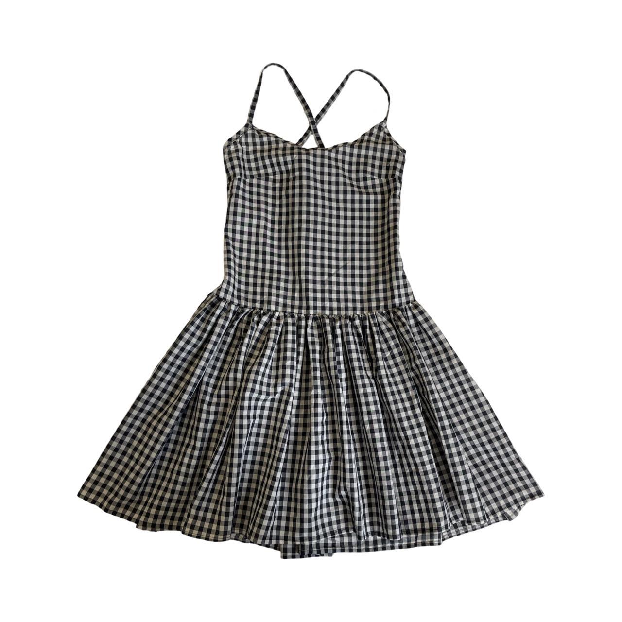 gingham drop waist dress