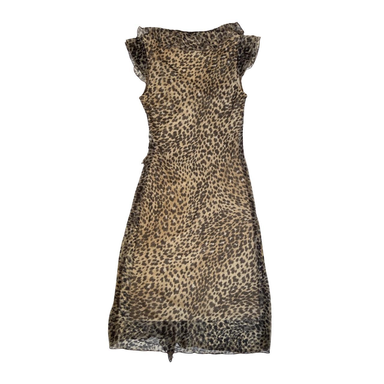 leopard print ruffle dress