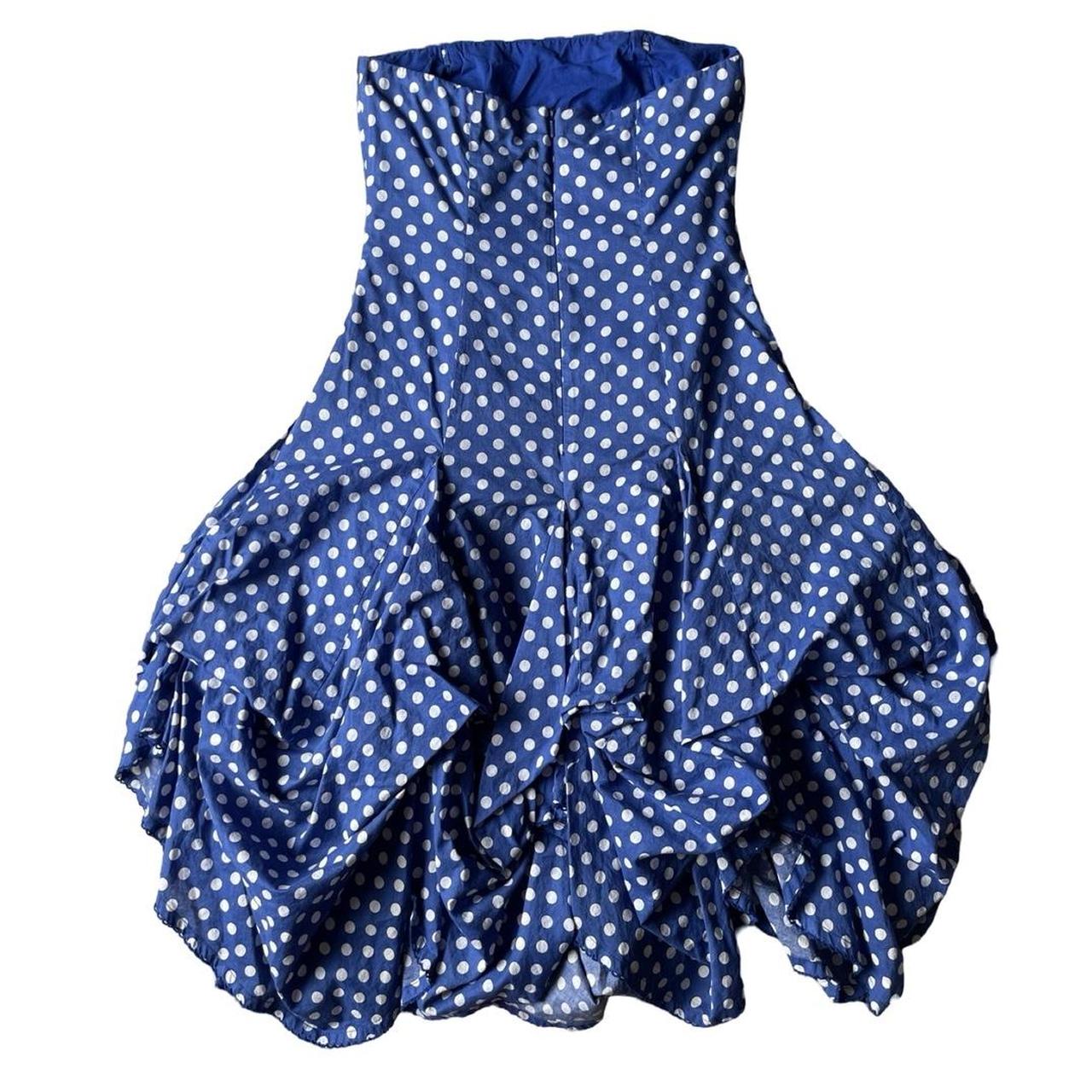 polka dot bandeau midi dress