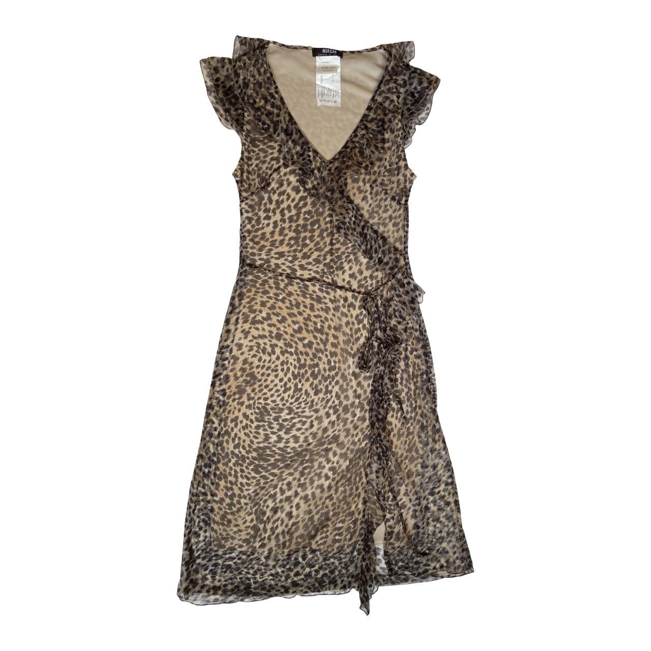 leopard print ruffle dress