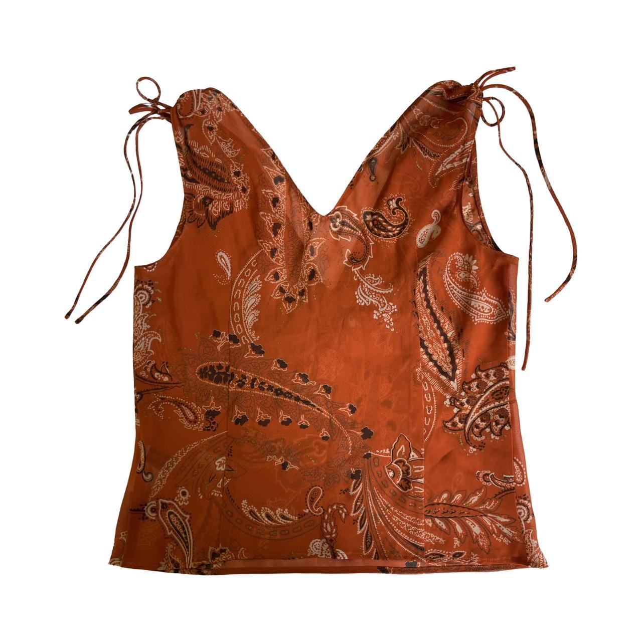 paisley mesh tank top