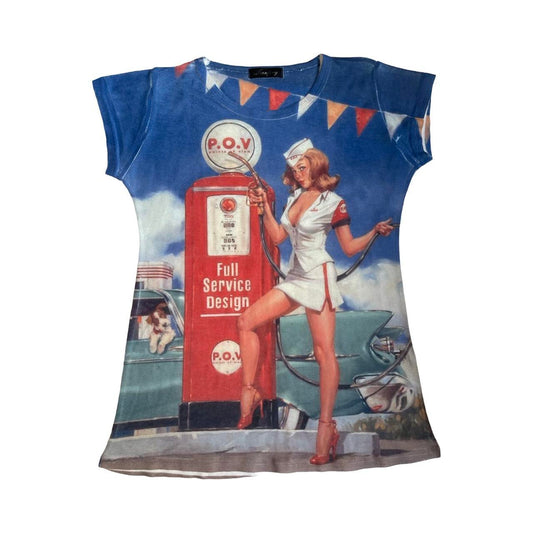 retro graphic print tshirt